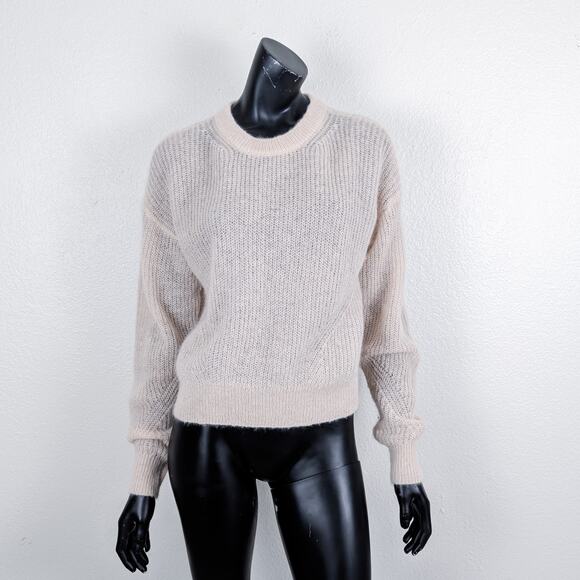 Veronica Beard $478 Melinda Crew Neck Sweater Light Pink/beige Mohair Medium - Picture 1 of 5